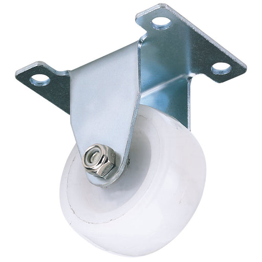 Draper Fixed Plate Fixing Nylon Wheel, 50mm Diameter, S.W.L. 75kg 65496 Draper - Dynamic Drive