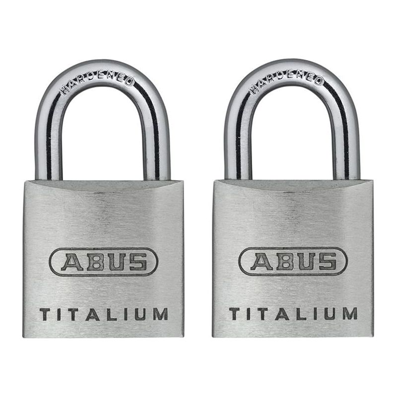 Abus Mechanical 64TI/20mm TITALIUM™ Padlock Carded Twin Pack ABUS Mechanical - Dynamic Drive