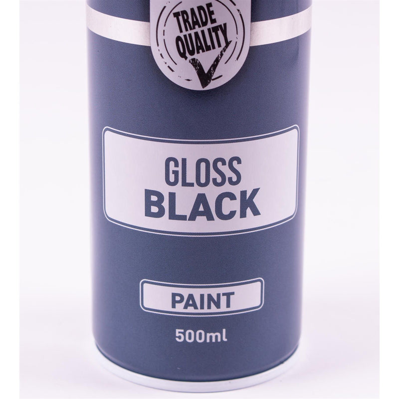 2x Autotek Professional Gloss Black 500ml Spray Paint High Coverage Autotek - Dynamic Drive