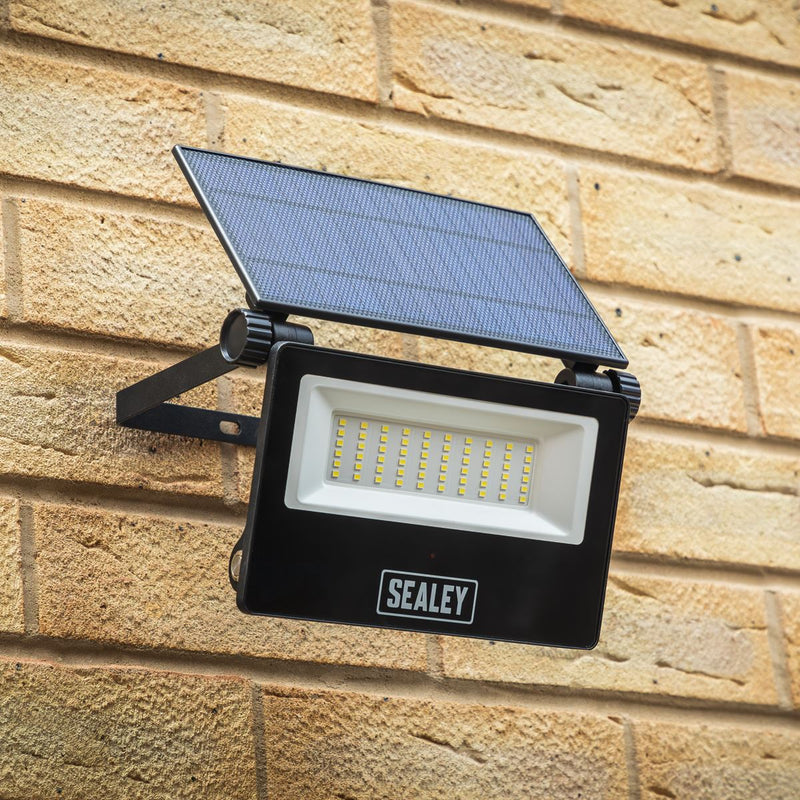 Sealey Extra-Slim Solar Floodlight with Wall Bracket 30W SMD LED LED30S Sealey - Dynamic Drive