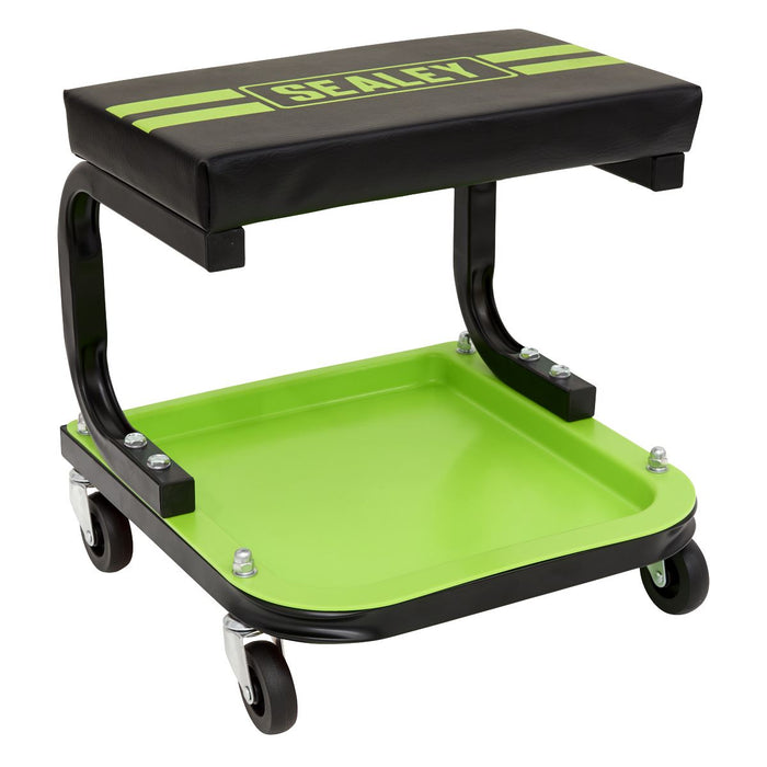 Sealey Mechanic's Utility Seat Deluxe Hi-Vis Green SCR9HV Sealey - Dynamic Drive