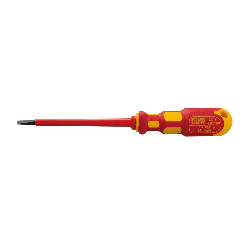 King Dick VDE Slotted Screwdriver 4 x 100mm King Dick - Dynamic Drive