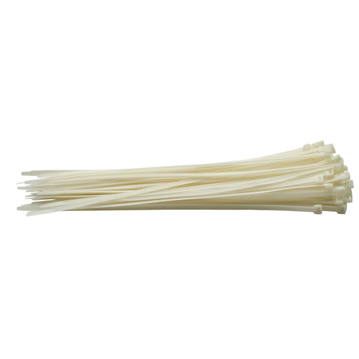 Draper Cable Ties, 7.6 x 400mm, White (Pack of 100) 70404 Draper - Dynamic Drive