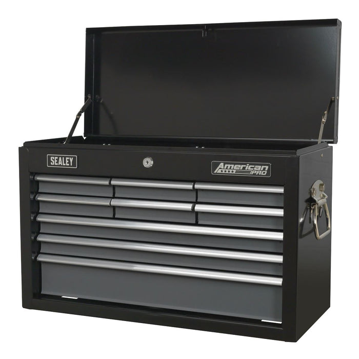 Sealey Topchest 9 Drawer with Ball-Bearing Slides Black/Grey AP2509B Sealey - Dynamic Drive