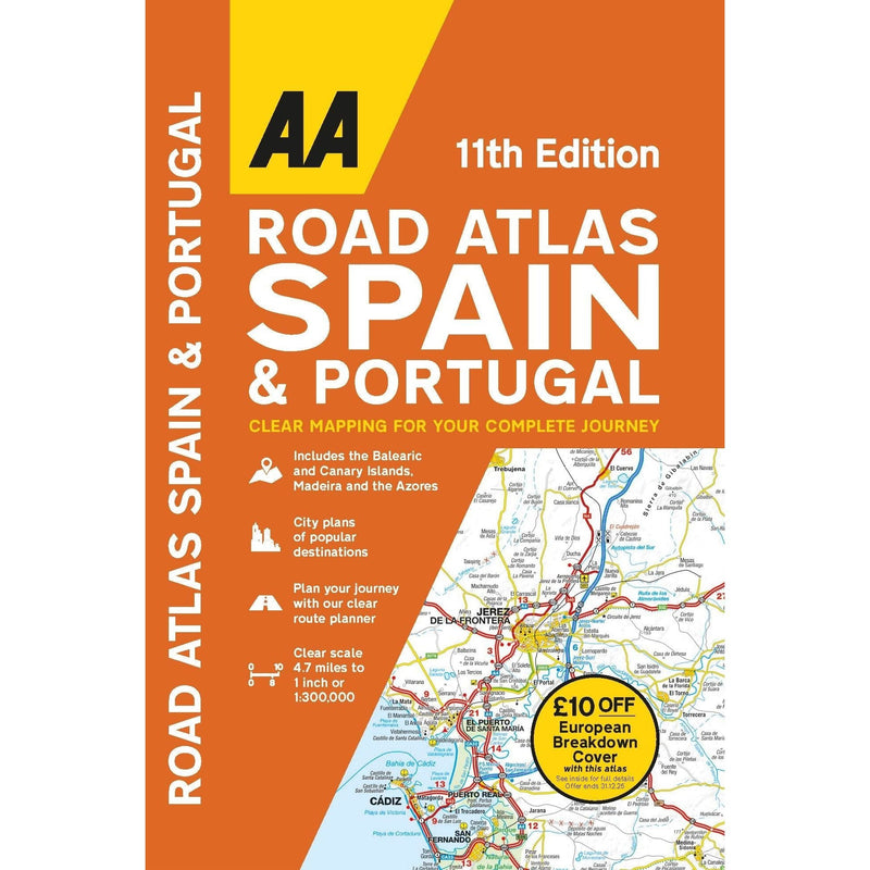 AA Road Atlas Spain & Portugal (11Th Edition) 9780749583446 AA - Dynamic Drive