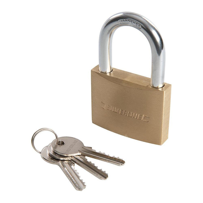Silverline Brass Padlock 60mm Silverline - Dynamic Drive