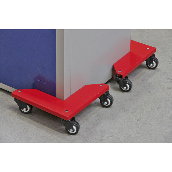 Sealey Corner Transport Dollies Set of 4 150kg Capacity CM4 Sealey - Dynamic Drive