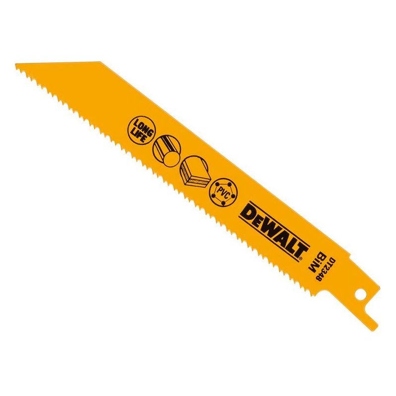 Dewalt Power Tools Bi-Metal Reciprocating Blade for Plastic & Pipes 152mm( Pack 5) DeWALT Power Tools - Dynamic Drive