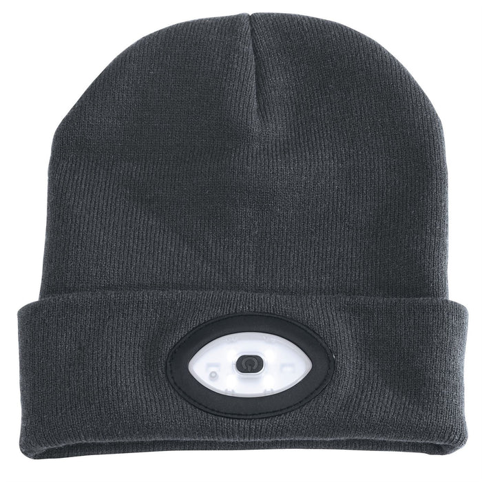 Draper Beanie Hat with Rechargeable Torch, One Size, 1W, 100 Lumens, Grey 99522 Draper - Dynamic Drive