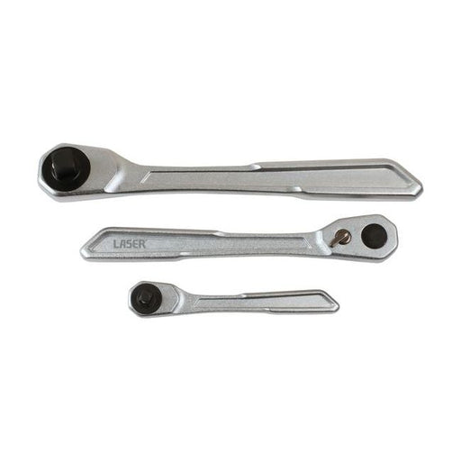 Laser Slim Handle Ratchet Set 1/4"D, 3/8"D, 1/2"D 3pc 7937 Laser - Dynamic Drive