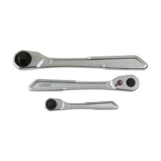 Laser Slim Handle Ratchet Set 1/4"D, 3/8"D, 1/2"D 3pc 7937 Laser - Dynamic Drive