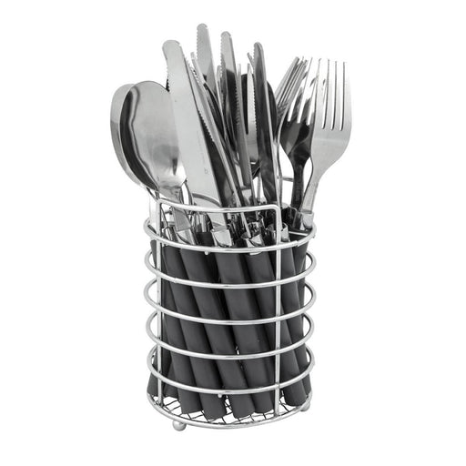 Bo-Camp Cutlery Set with Basket 24 Pieces 6 Persons Grey Bo-Camp - Dynamic Drive