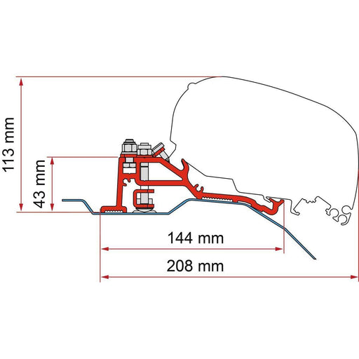Fiamma F80 Adapter Kit for Fiat Ducato H2 Skyroof (98655Z139) Fiamma - Dynamic Drive