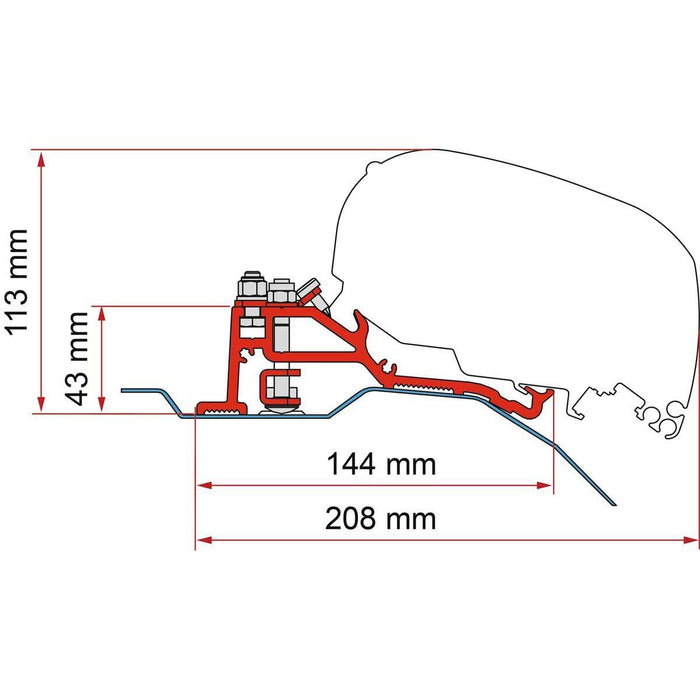 Fiamma F80 Adapter Kit for Fiat Ducato H2 Skyroof (98655Z139) Fiamma - Dynamic Drive