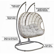 Dellonda Double Swinging Egg Chair with Cushion DG61 Dellonda - Dynamic Drive