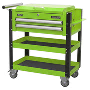 Sealey Heavy-Duty Mobile Tool & Parts Trolley 2 Drawers & Lockable Top Hi-Vis Gr Sealey - Dynamic Drive