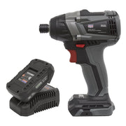 Sealey Brushless Impact Driver Kit 1/4" Hex 20V 2Ah SV20 Series CP20VIDXKIT1 Sealey - Dynamic Drive