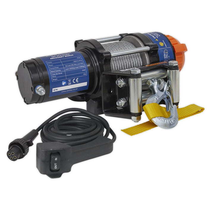 Sealey ATV/Quad Recovery Winch 1135kg (2500lb) Line Pull 12V ATV1135 Sealey - Dynamic Drive