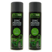 2x Autotek Professional Zinc Primer 500ml Spray Paint High Coverage Autotek - Dynamic Drive