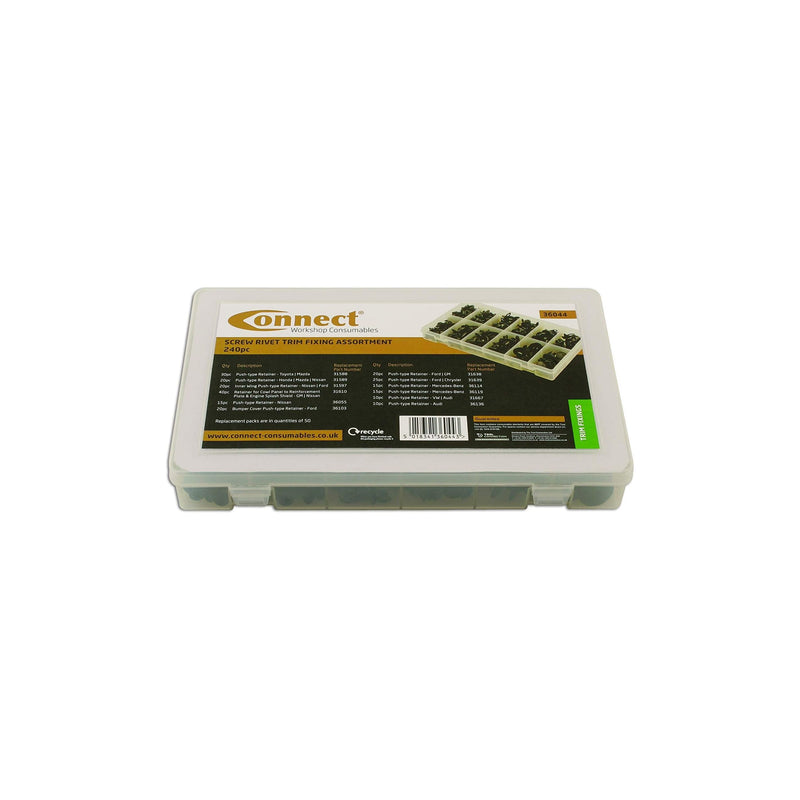 Connect Assorted Screw Rivet Trim Fixings 240pc 36044 Tool Connection - Dynamic Drive