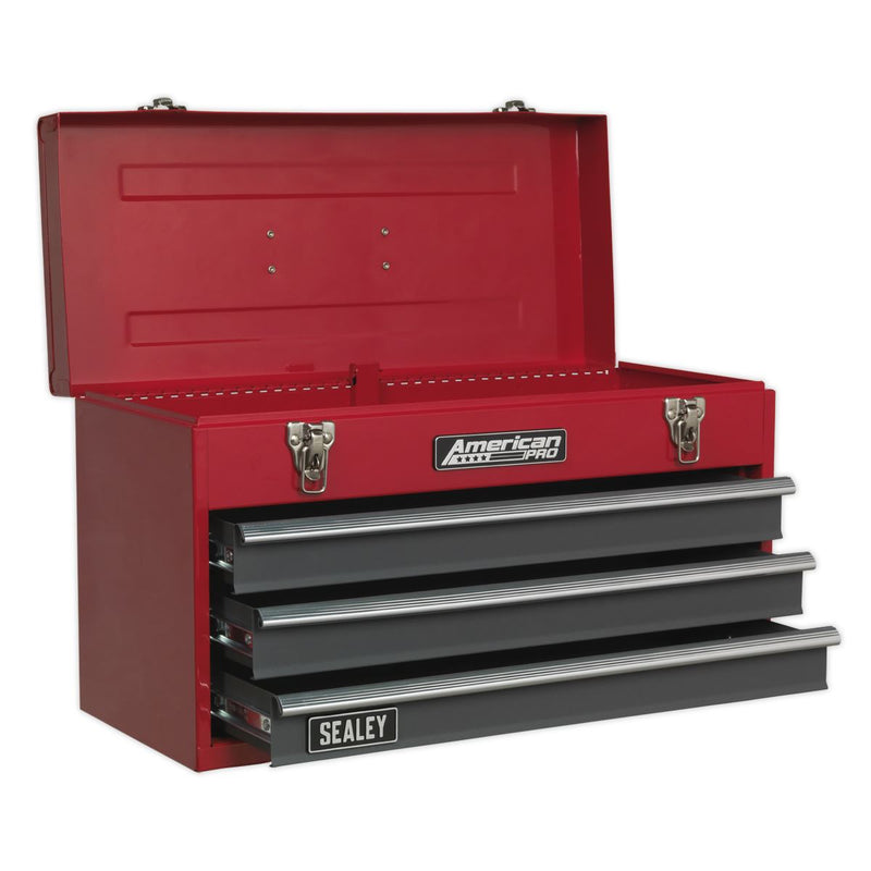Sealey Tool Chest 3 Drawer Portable with Ball-Bearing Slides Red/Grey AP9243BB Sealey - Dynamic Drive