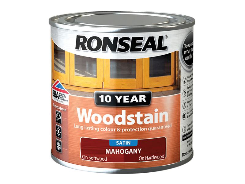 Ronseal 10 Year Woodstain Mahogany 250ml Ronseal - Dynamic Drive