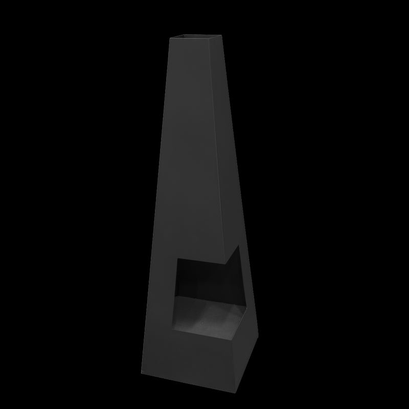 Dellonda Chiminea Wood Burner Heater for Outdoors W45cm x H150cm - Black Steel Dellonda  - Dynamic Drive