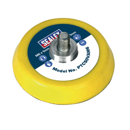Sealey Hook-and-Loop Backing Pad50mm M6 x 1mm PTC50VAM6 Sealey - Dynamic Drive