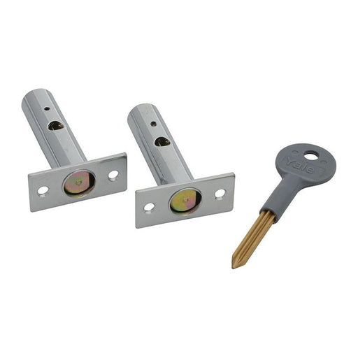 Yale Locks PM444 Door Security Bolts Polished Chrome Finish Visi of 2 Yale Locks - Dynamic Drive