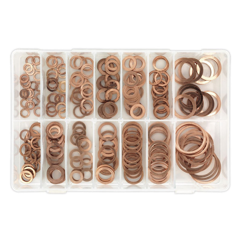 Sealey Copper Sealing Washer Assortment 250pc AB020CW Sealey - Dynamic Drive