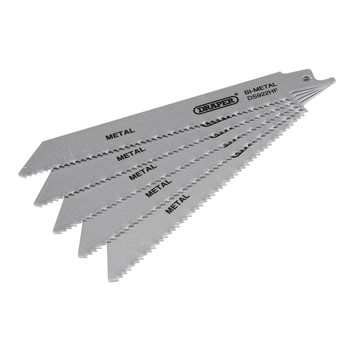 Draper Bi-metal Reciprocating Saw Blades for Metal, 150mm, 10tpi (Pack of 5) Draper - Dynamic Drive