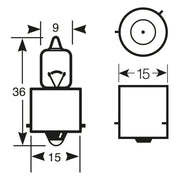 Ring Automotive R740 12V 20W Ba15S Scc Mini Halogen Bulb Ring Automotive - Dynamic Drive