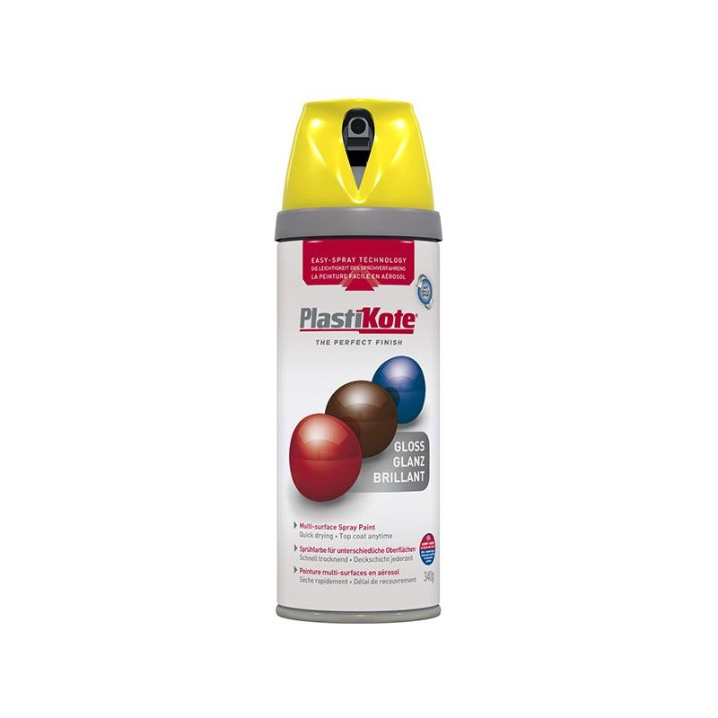 Plastikote Twist & Spray Gloss New Yellow 400ml PlastiKote - Dynamic Drive