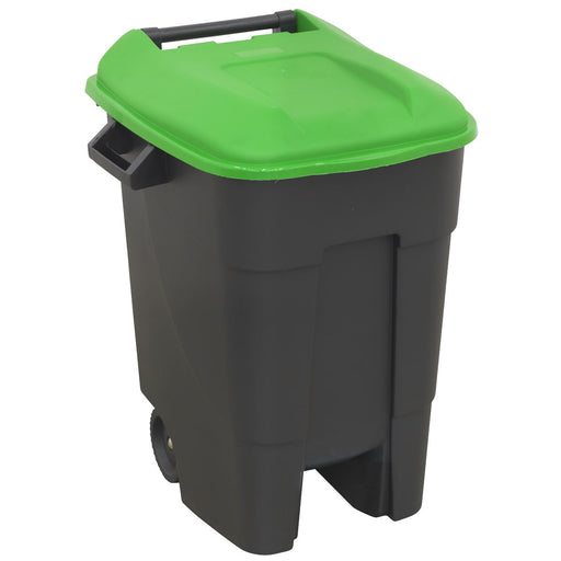Sealey Refuse/Wheelie Bin 100L Green BM100G Sealey - Dynamic Drive