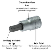 Teng Tools 1/2" Hex Bit Socket AF 3/16" Teng Tools - Dynamic Drive