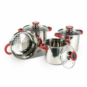 Kampa Space Saver Deluxe Cook Set Stackable Stainless Steel Caravan Motorhome Kampa - Dynamic Drive