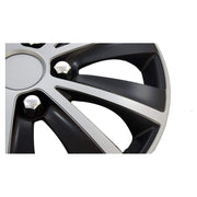 4 X 16" Black & Grey Stripe Multi-Spoke Wheel Trims Hub Caps Covers Protectors Versaco  - Dynamic Drive