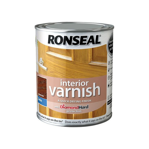 Ronseal Interior Varnish Quick Dry Satin Dark Oak 250ml Ronseal - Dynamic Drive