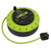 10m Cassette Type Cable Reel with Thermal Trip 2 x 230V & 2 x USB - Hi-Vis Green Sealey - Dynamic Drive