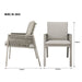 Dellonda Set of 4 Fusion Garden/Patio Aluminium Dining Chairs with Armrests - Light Grey Dellonda  - Dynamic Drive
