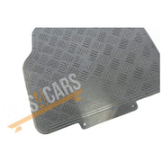 Shiney Shiny Silver Checker Style Design Chrome Look Car Rubber Floor Mats Set Streetwize  - Dynamic Drive