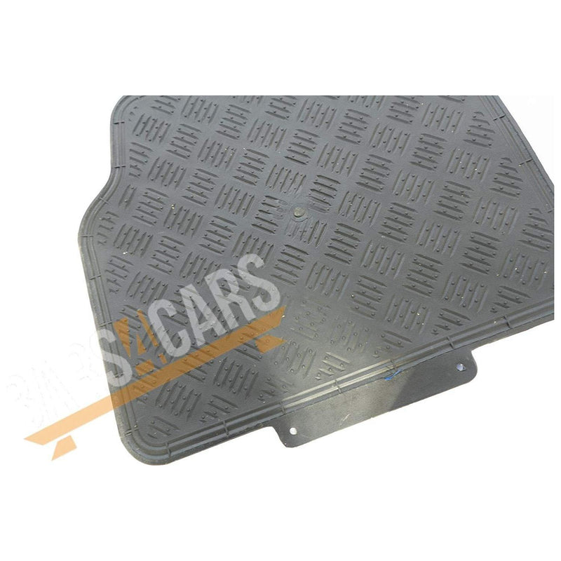 Shiney Shiny Silver Checker Style Design Chrome Look Car Rubber Floor Mats Set Streetwize  - Dynamic Drive