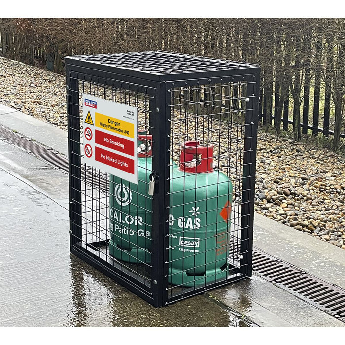 Sealey Safety Cage 2 x 19kg Gas Cylinders GCSC219 Sealey - Dynamic Drive