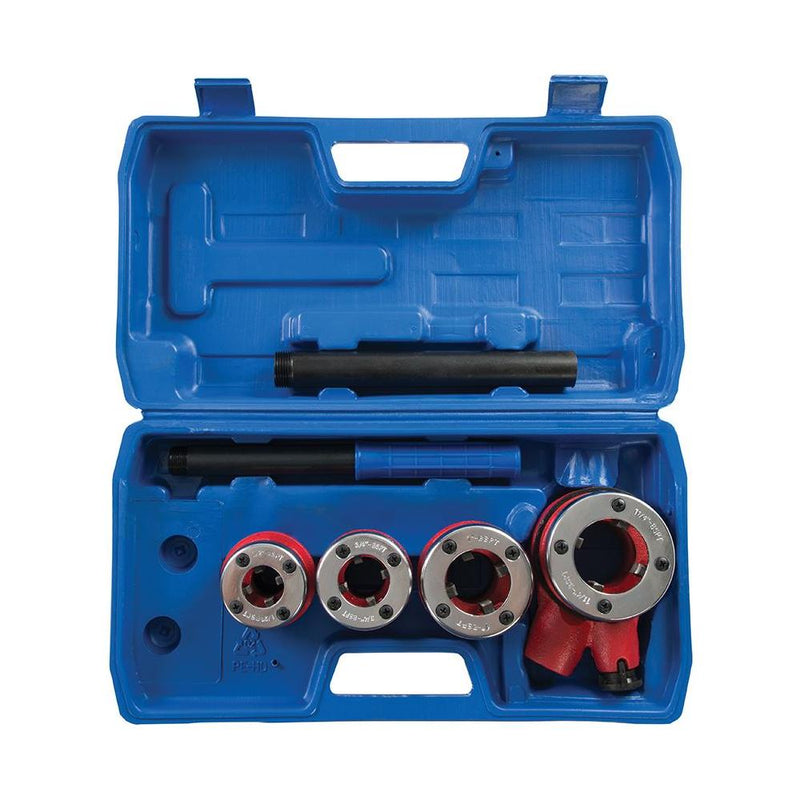 Silverline Pipe Threading Kit 5pce 1/2”, 3/4”, 1” & 1-1/4” BSPT Silverline - Dynamic Drive