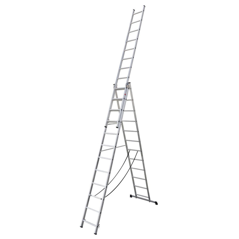 Sealey Extension Combination Ladder 3 x 12 Aluminium - BS EN 131 ACL312 Sealey - Dynamic Drive