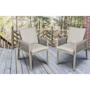 Dellonda Set of 6 Fusion Garden/Patio Dining Chairs with Armrests - Light Grey Dellonda  - Dynamic Drive