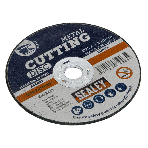 Sealey Cutting Disc75 x 2mm 10mm Bore PTC/3C Sealey - Dynamic Drive