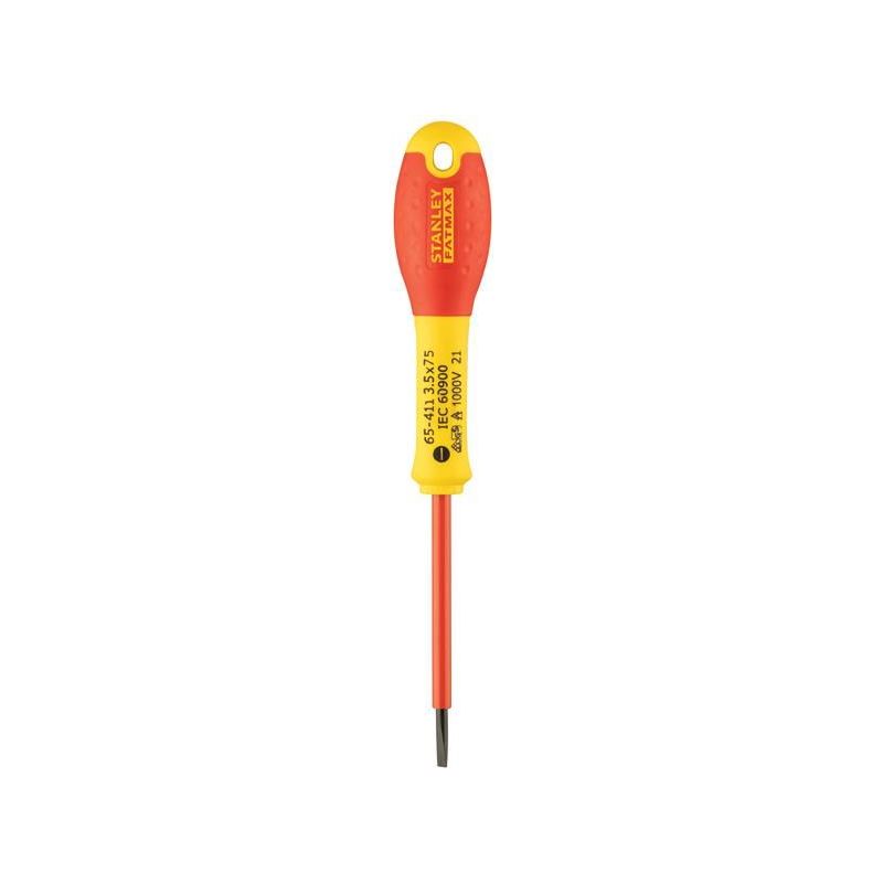 Stanley® Hand Tools FatMax® VDE Insulated Screwdriver Parallel Tip 3.5 x 75mm STANLEY® Hand Tools - Dynamic Drive
