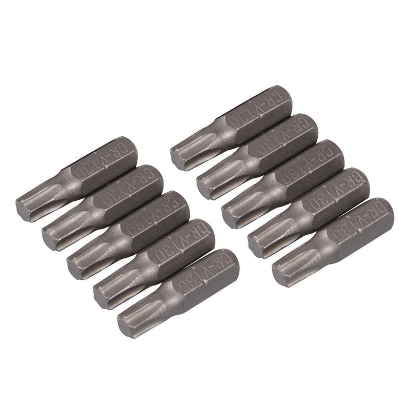 Silverline T30 Cr-V Screwdriver Bits 10pk T30 Silverline - Dynamic Drive