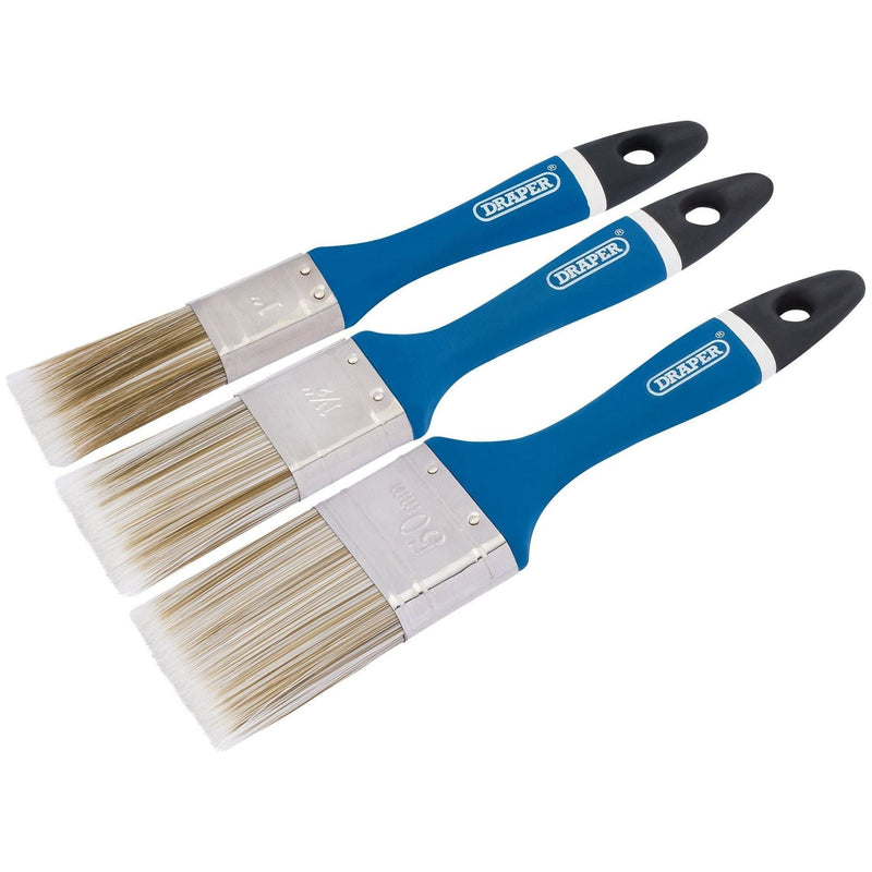 Draper Soft Grip Synthetic Paint Brush Set (3 Piece) 82495 Draper - Dynamic Drive